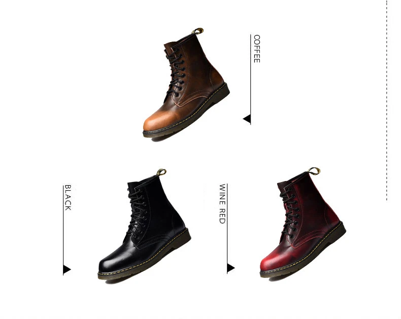Doc/Мужская обувь; мужские зимние ботинки; мартинсы; мужская кожаная обувь; ботильоны в ковбойском стиле из водонепроницаемого материала; повседневная обувь в байкерском стиле; Coturno botas hombre