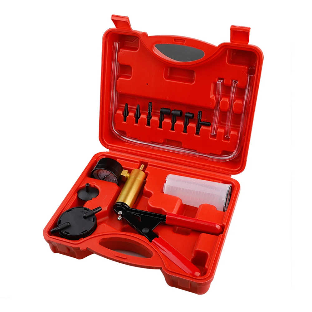 

1 box Handheld Vacuum Pressure Pump Tester Set Brake Fluid Bleeder Bleeding Tools Kit with Box Car Repair Tools