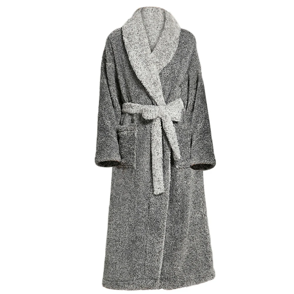 Men and Women Super Thick Winter Nightgown Extra Big Long Fluffy Bathrobe Loungewear Sleepwear