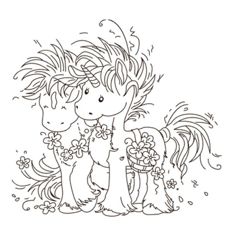 

10x10 Two pony New Transparent Clear Rubber Stamp Sheet Cling Scrapbooking Photo Album PaperCard DIY Craft
