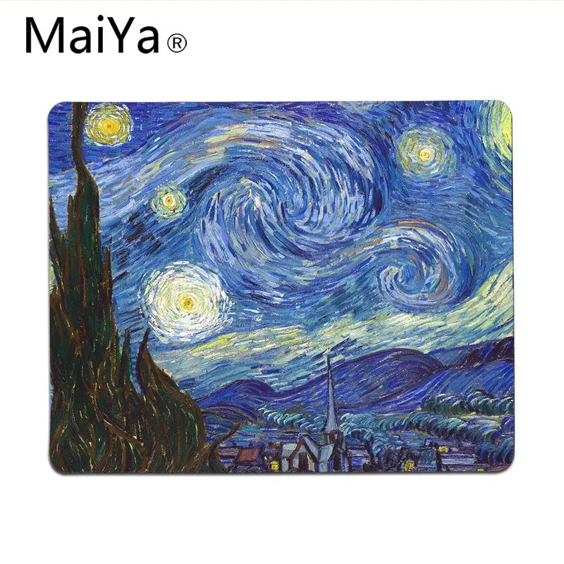 Lock Edge25x29cm Maiya высокое качество Ван Гог арт Комфортный коврик для мыши игровой коврик для мыши большой коврик для мыши клавиатуры коврик - Цвет: Lock Edge25x29cm