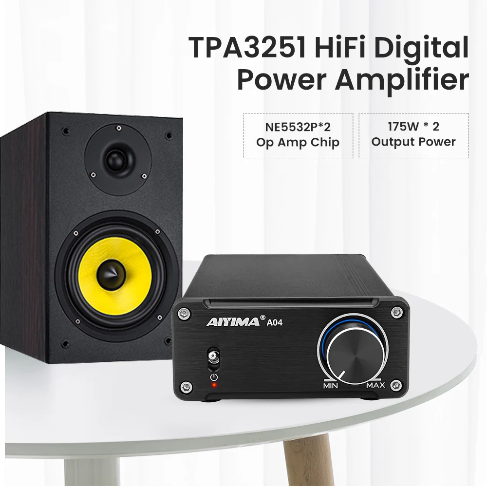 Цифровой аудио усилитель AIYIMA TPA3251 Hi Fi мощности 2 0 Домашний Мини Профессиональный