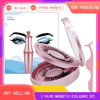 

iflovedekd Magnet false eyelash set 2 pairs of magnet eyelashes with forceps 5 pairs of magnet false eyelashes.