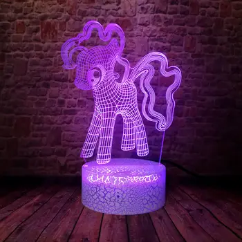 

3D Illusion LED Desk Nightlight Colorful Changing Flash Light Model Little Unicorn Anime action & toy figures Party