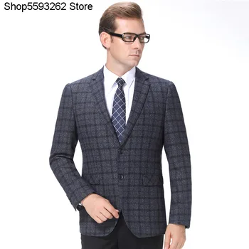 

Suit Male 2020 Autumn Man Business Leisure Time Grid Suit Self-cultivation Casual Clothes Single Suit Coat