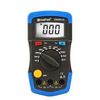 DM6013L Portable Handheld Digital Capacitance Capacitor Meter 1999 Counts Tester 200pF~20mF Data Hold Backlight portable digital hardness tester meter handheld lx d y shore durometer