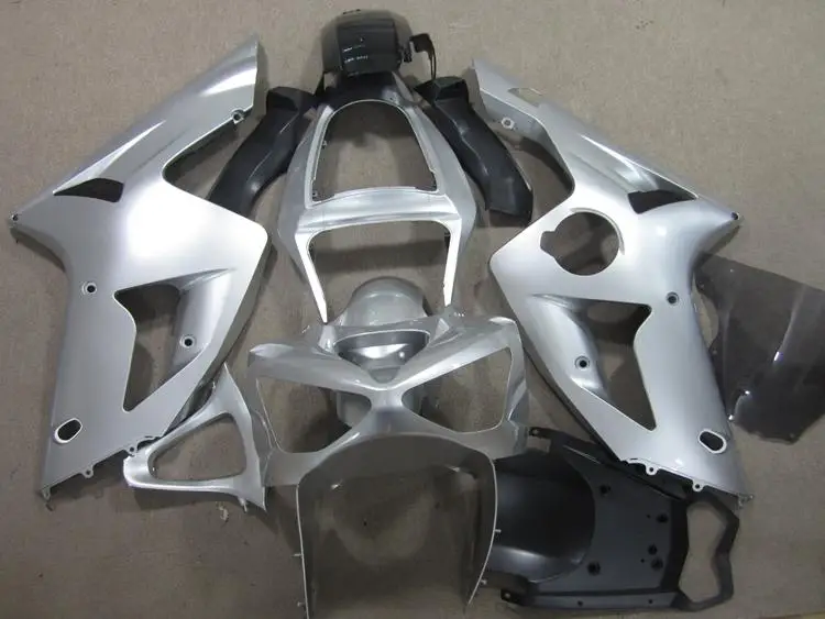 ABS полный обтекатель, пригодный для Kawasaki ZX6R 2003 2004 Мотоцикл Обтекатели ZX-6R 03 04 Ninja 636 комплект кузова на заказ серебряный цвет