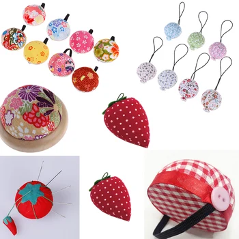 

Tomatoes Strawberry Ball Shaped Shaped DIY Craft Needle Pin Cushion Holder Sewing Kit Pincushions Wrist Strap Home Sewing