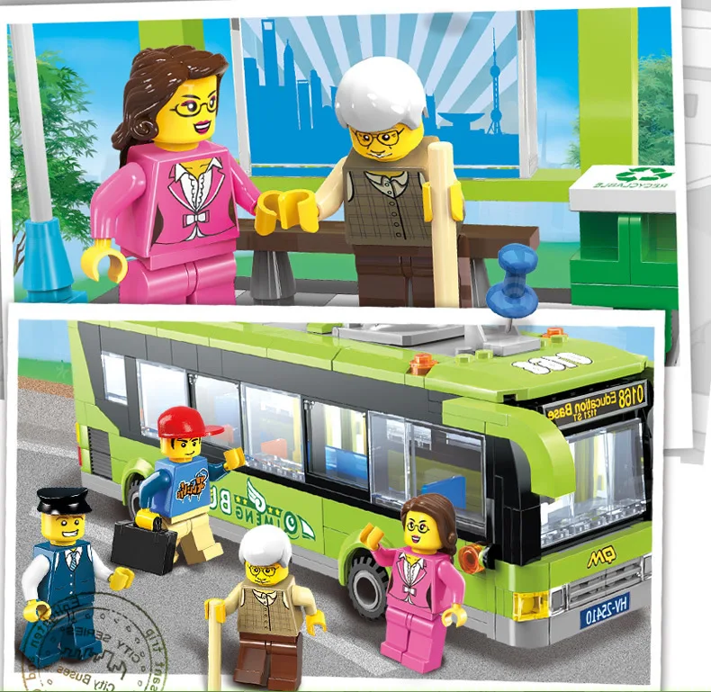 ENLIGHTEN Building Blocks Boy Assembled Toys Model 6-Year-Old-12-Year-Old Children'S Educational Toy City Bus 1121