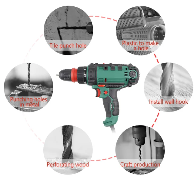 NEWONE-Perceuse électrique filaire 300W, tournevis, perceuse à