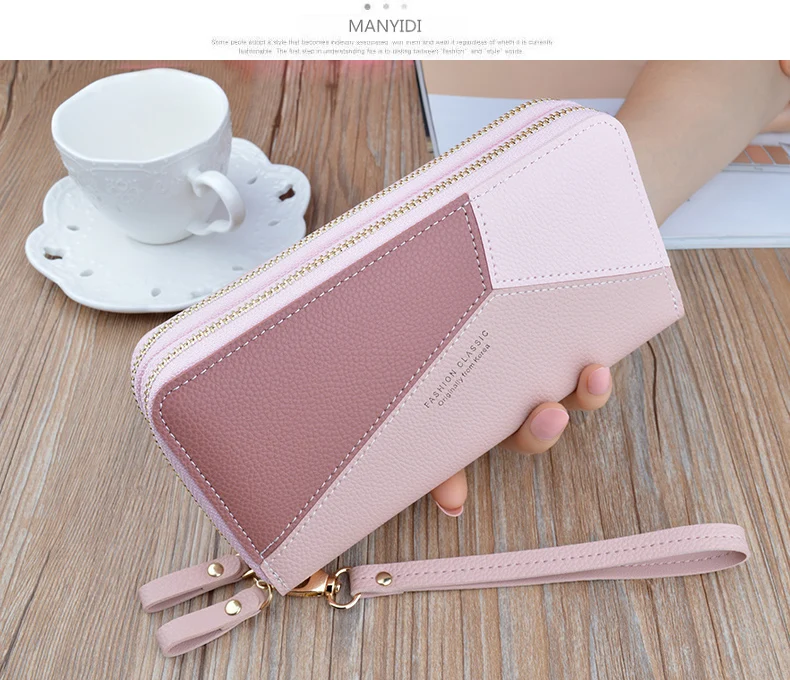 Puimentiua New Women Wallets Credit Wallet Women Luxury Brand Clutch PU Leather Money Clip Long Lady Purse For Coins