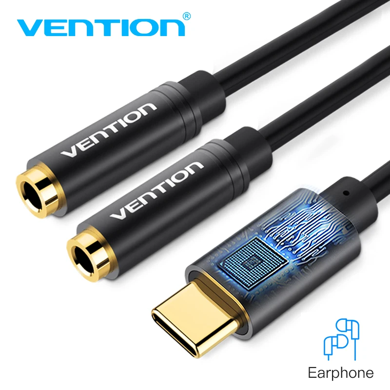 Vention Type C 3.5 Jack Earphone USB to 3.5mm AUX Headphones Adapter For Huawei mate 20 P30 pro Xiaomi Mi 6 8 9 SE Audio cable |