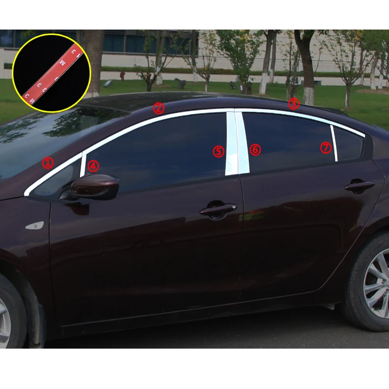Lsrtw2017, украшение для окна автомобиля из нержавеющей стали для Kia K3 Kia Cerato, аксессуары для интерьера, хромированный 2012 - Название цвета: 14 pcs