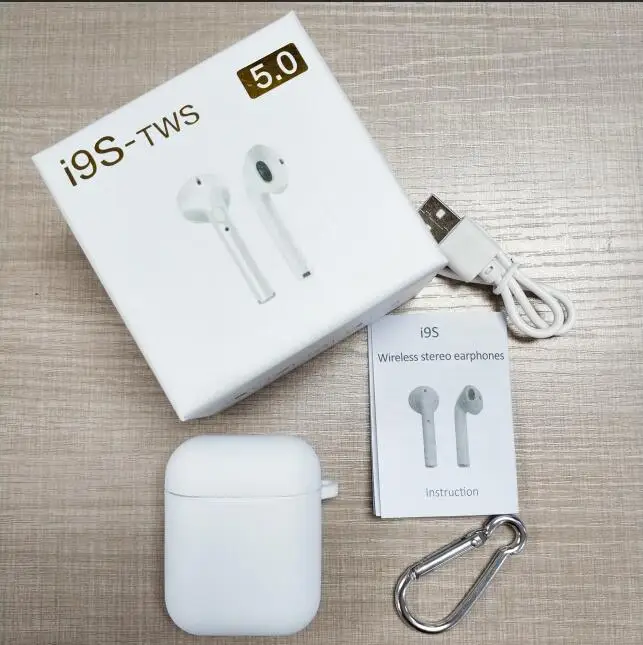 I9S TWS Мини Bluetooth наушники Беспроводная гарнитура наушники Bluetooth 5,0 стерео спортивные наушники с микрофоном для телефона Andorid