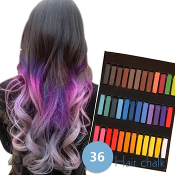 

Hair Chalk Pens Crayon For Hair Dye Face Kit 6/12/24/36 Color Temporary Hair Dye Safe for Makeup Party Christmas Gift For Kids