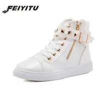 FeiYiTu/обувь на платформе; женская парусиновая обувь; женская повседневная обувь с заклепками; Chaussures Femmes; модные tenis feminino