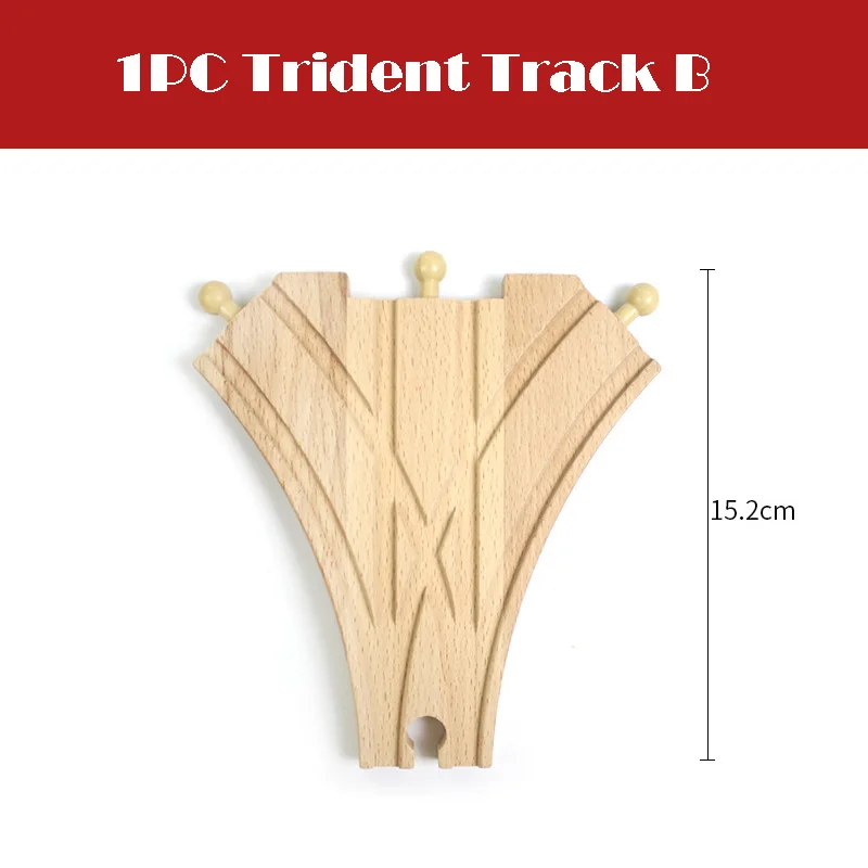 Premium Beech Wood Railway Track Accessories - Forked Rail Design for Kids' Wooden Train Sets