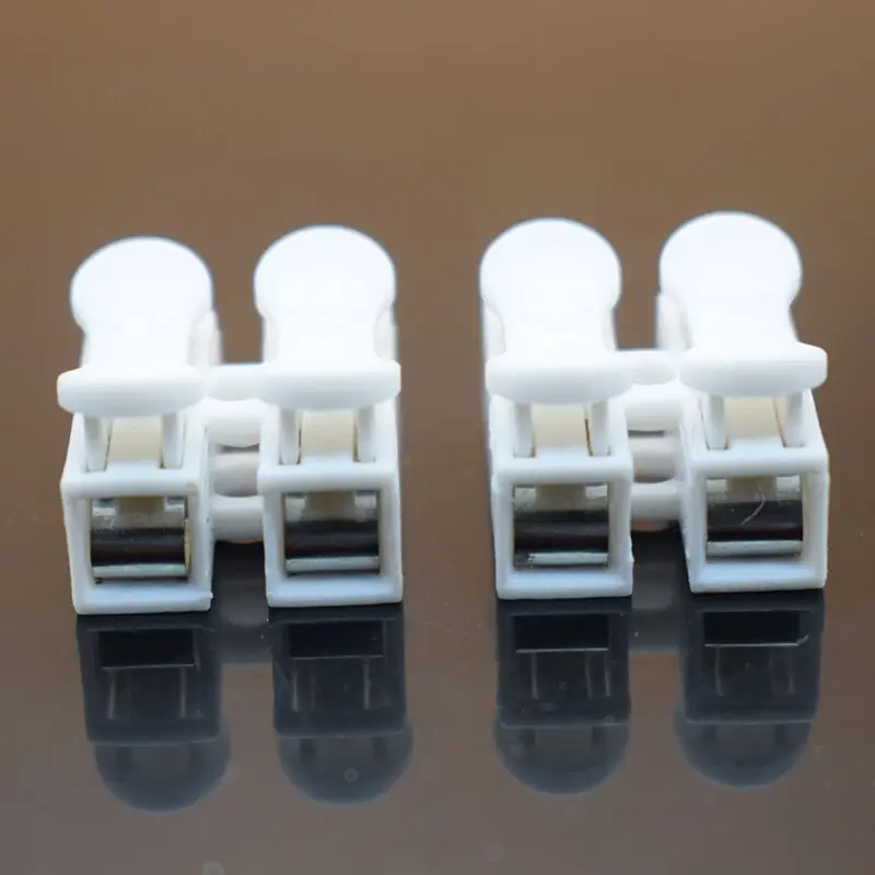 

10x 2p Spring Connector wire with no welding no screws Quick Connector cable clamp Terminal Block 2 Way Easy Fit for led strip