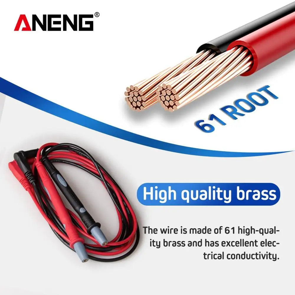 PT1010 1000V 20A Multimeter Needle Point Probe Test Leads Pin Tip Wire Pen Cable Line for ANENG Digital Multimeters