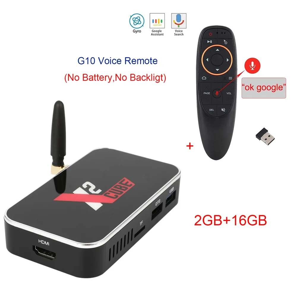 2GB 16GB G10 X2 cube Smart Android 9,0 ТВ приставка Amlogic S905X2 2 Гб DDR4 16 Гб X2 PRO телеприставка 2,4G/5G WiFi 1000M Bluetooth 4K HD медиаплеер - Цвет: 2GB 16GB G10