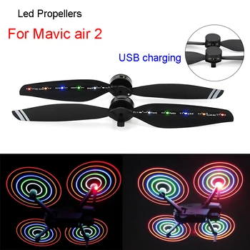 

1 Pair LED Flash Propeller Blades USB Charging Night Flying Propellers For DJI Mavic Air 2 Drone Accessories