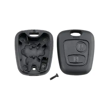 

For Peugeot Two Buttons Straight No Embryo 206 Key Set Socket Automobile Parts Black Plastic Key Case