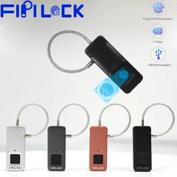 

Fipilock Smart Fingerprint Lock Keyless USB Rechargeable Access IP65 Waterproof Anti-Theft Security Padlock Door Luggage Lock