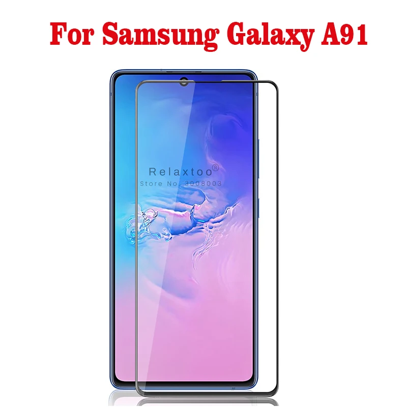 3D закаленное стекло для Samsung Galaxy A91 полное покрытие 9H Защитная пленка экрана