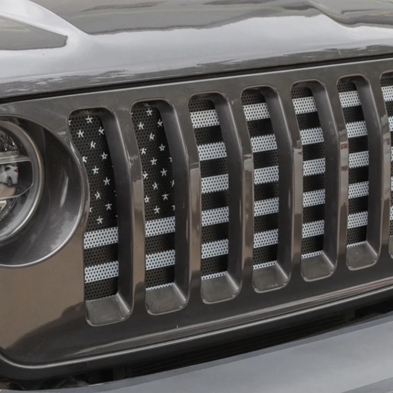 Передняя решетка, сетчатая вставка, ошибка, экран, вставка, решетка для Jeep Wrangler JL JLU-, автомобильные аксессуары