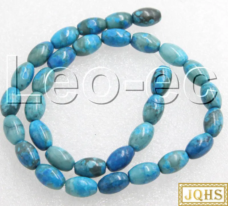 

Natural 8X12mm Column Blue Chrysocolla Loose Strand For Jewelry Making 15" V1268
