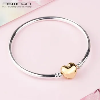 

Memnon 2018 New spring Moments Silver bracelets with Shine Clasp fit 925 sterling silver charms beads DIY fine jewelry YSZ077
