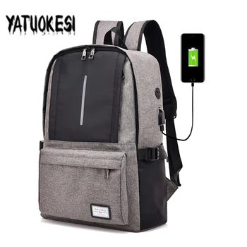 

YATUOKESI Oxford Men USB Charging Laptop Backpacks For Teenager Collage students Travel Bag Women Rucksack Male Daypack Mochila