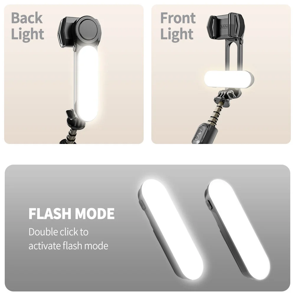 Tripé com Luz Remoto sem Fio Telescópico para Suporte do Telefone Handheld Cardan Estabilizador Mini Selfie Vara Portátil Tripé - Image 4