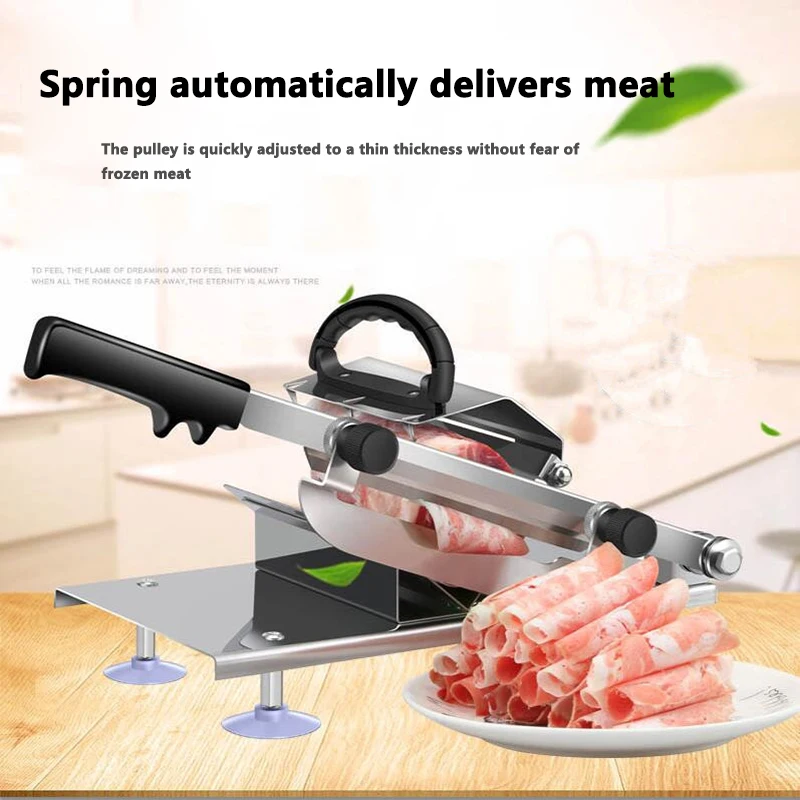 manual meat slicer frozen meat cutter machine stainless steel lamb beef slicer cutting machine mutton rolls cutter commercial