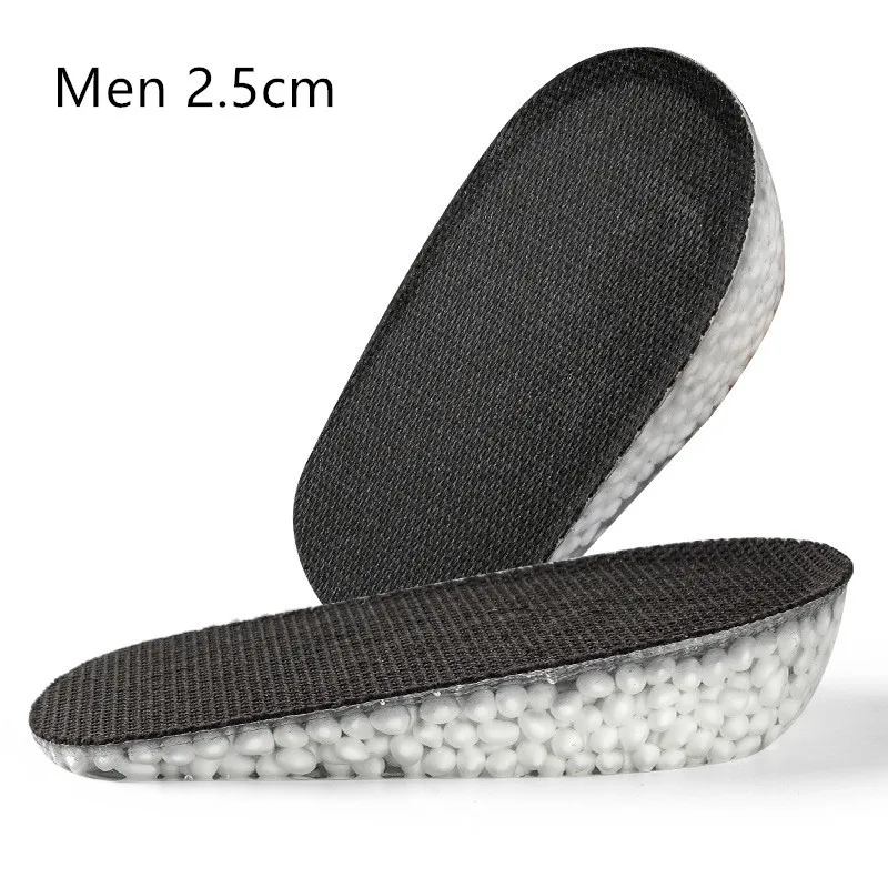 Men 2.5cm 1 пара стельки для обуви, силиконовая стелька, увеличивающая рост, на каблуке, спортивная обувь, подушка, унисекс, 1-4 см, стельки для увеличения роста - Цвет: Men 2.5cm