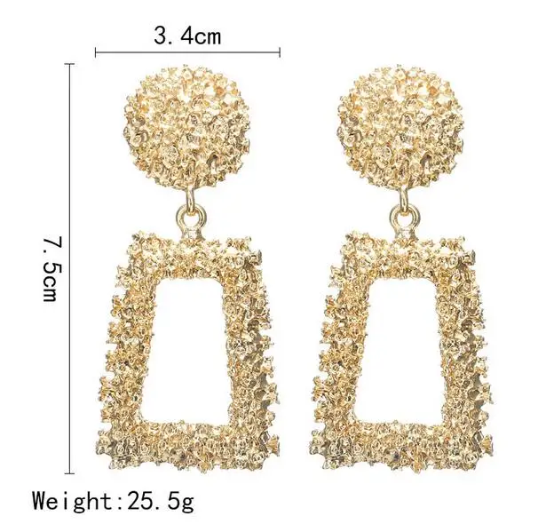 Большие Винтажные серьги для женщин золотого цвета геометрические массивные 2018