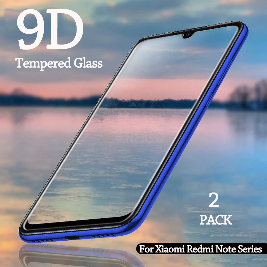 2 шт 9D Защитное стекло для Xiaomi redmi note 7 pro 7s Защитное стекло для экрана redmi note 8 pro 9t k20 pro Закаленное стекло пленка