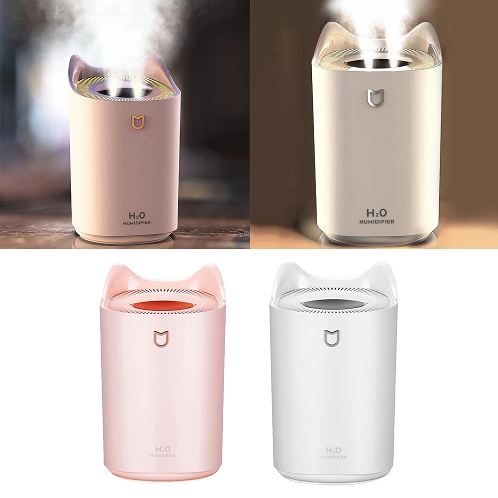 Ultrasonic Double Nuzzle Refreshing Mist Air Humidifier 3000ML Large Capacity Aroma Oil Diffuser for Home USB Mute Misting