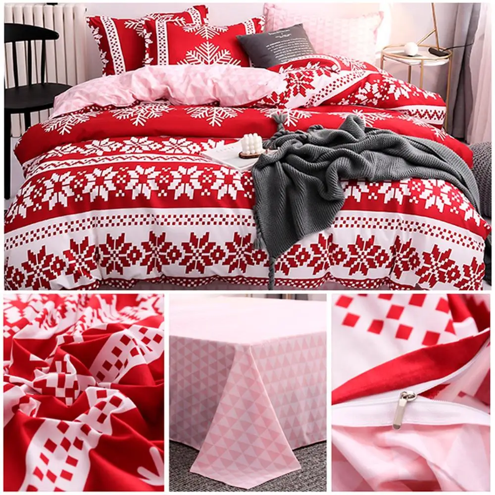 

PATIMATE Christmas Red Snowflake Bedding Sets Merry Christmas Decorations For Home 2019 Navidad Gifts Happy New Year 2020 Decor