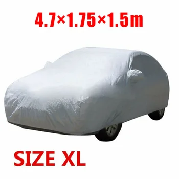 

Waterproof Car Cover Silver Polyester 4.7×1.75×1.5m Protector Indoor Outdoor