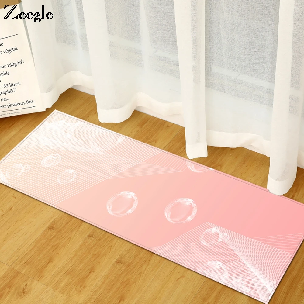 Zeegle Polyester Non Slip Washable Floor Mat Bathroom Rug Home Kitchen Toilet Living Room Floor Rug Mat Water Absorption Rug