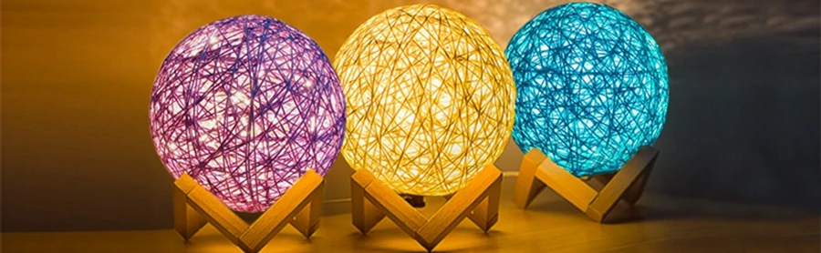 15 CM Rattan Ball Bedside Lamp LED Bedroom Lamps USB Led Bed Starry Sky projection Creative Romantic Lampe Kids Gift Night Light