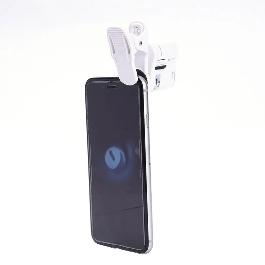 Mobile Phone 60X Macro Lens HD Microscope With Universal Clip External Zoom Lenses For iPhone Samsung And Smartphone | Электроника