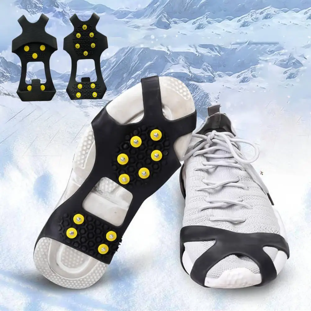 2Pcs Non slip 10 tooth Crampons Silicone Shoe Cover Outdoor Mountaineering Tool Shoe Cover