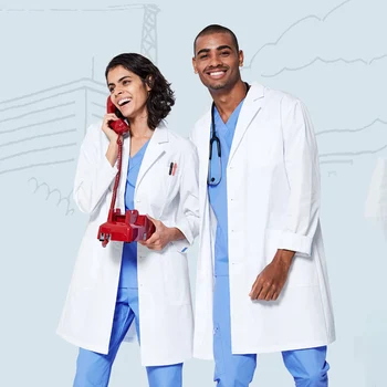 

Big Size Medical Lab Coats Uniforms Clothes White Coat Spa Hospital Gown Lab Coat Nurse Scrub Uniform Pharmacy Veterinary