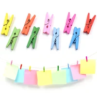 20pcs random mixed colors Wooden Clips Photo Clips Clothespin for DIY Crafts School Office home Decor Accessories Gift Card 1