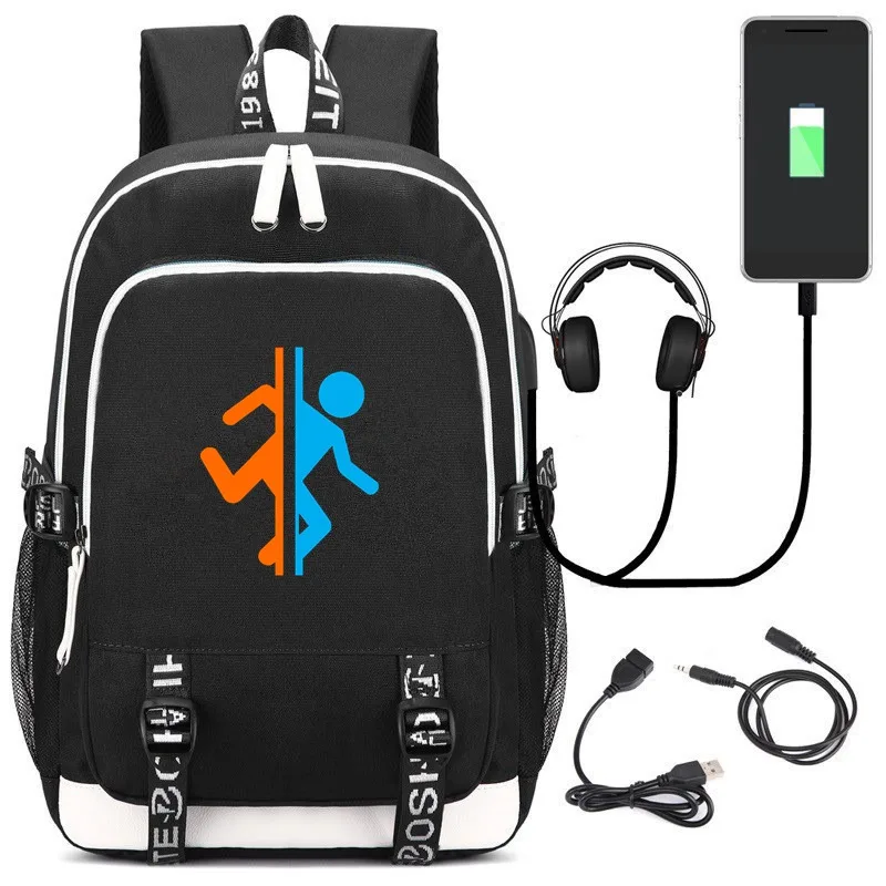 Рюкзак 2 портала для мужчин и женщин, сумки на плечо для ноутбука, школьные сумки для подростков, школьные сумки USB, сумки для косплея аниме-сумки - Цвет: 12