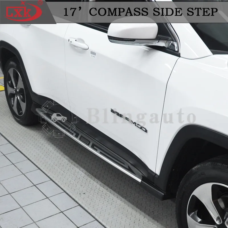 Подходит для Jeep Compass- 2 шт. Левая Правая Беговая доска боковые шаги nerf бар Автомобильная педаль боковая лестница