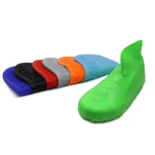 1 par de silicone reutilizável látex à prova dwaterproof água sapatos de chuva cobre antiderrapante borracha chuva bota overshoes