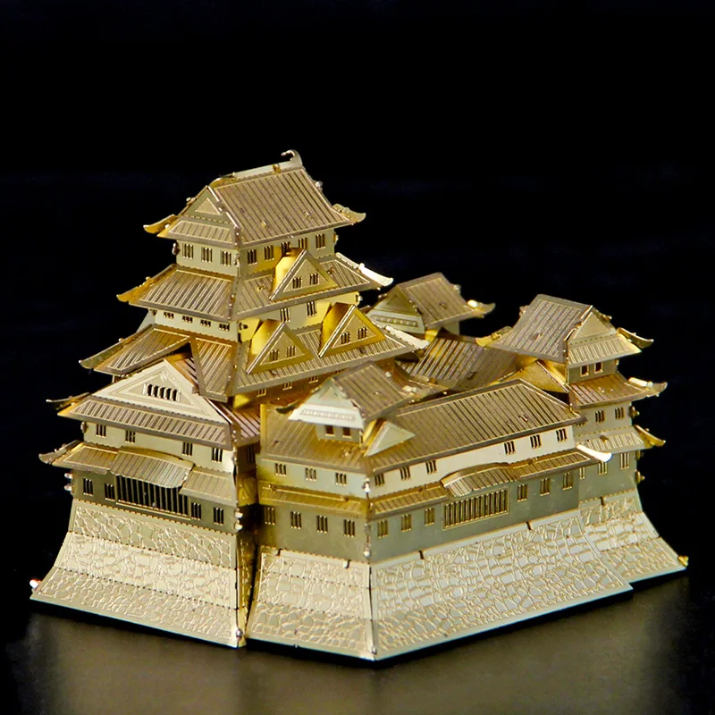 Металл DIY собранная модель 3D Трехмерная головоломка Япония Himeji замок латунная версия